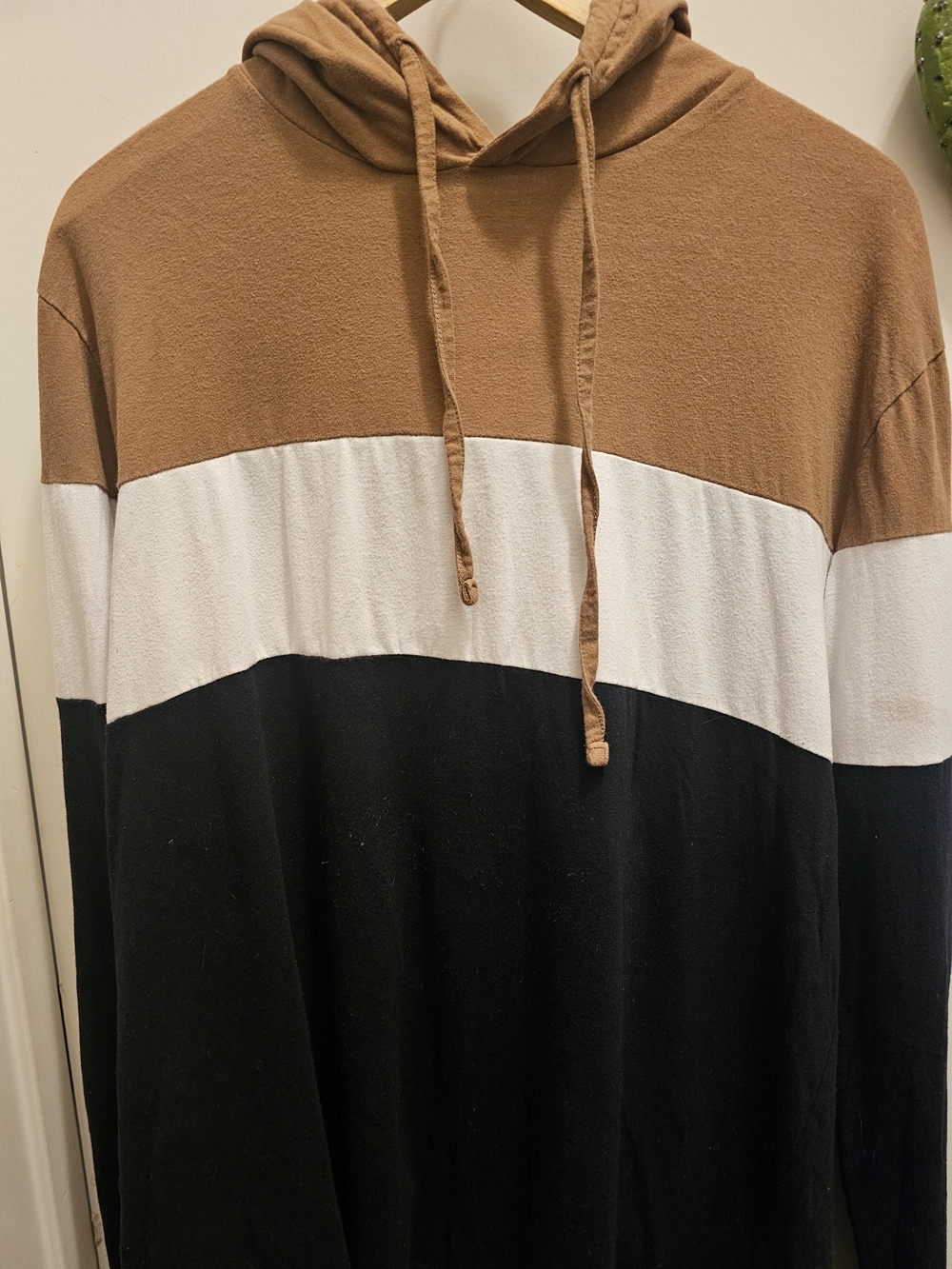 Denim And Flower Ricky Singh Men's Color Block Hoodie Brown Black White XL E U C